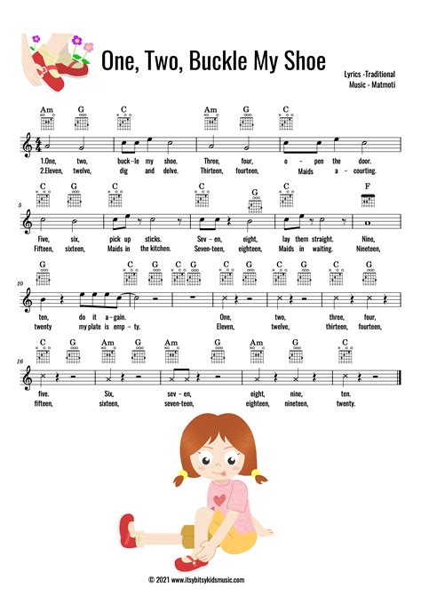 music notes for i 1 buckle my shoes